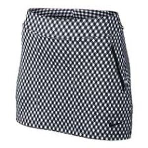 Nike Golf Womens Skort Black White Gingham Athletic Pickleball Tennis Skirt S